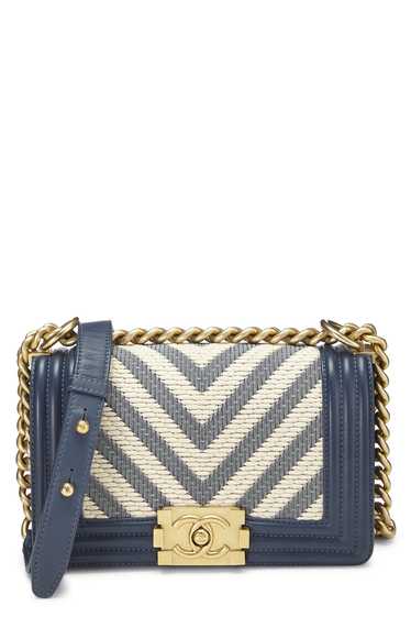 Blue Woven Chevron Boy Bag Small