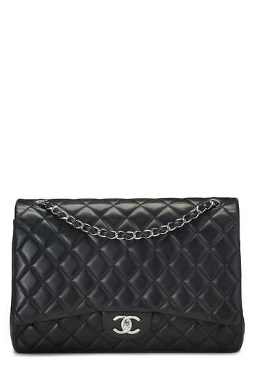 Black Quilted Lambskin New Classic Double Flap Ma… - image 1