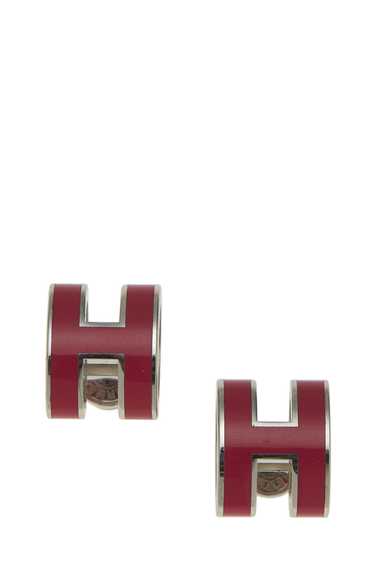 Silver & Pink "Pop H" Earrings - image 1