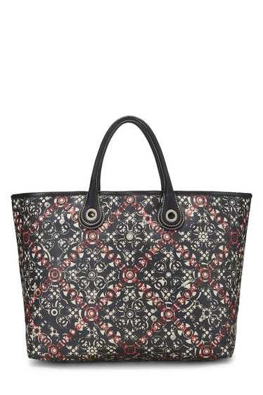 Black Coated Canvas Optic Coco Tote