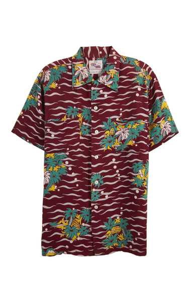 Burgundy Floral Kahanamoku Hawaiian Shirt