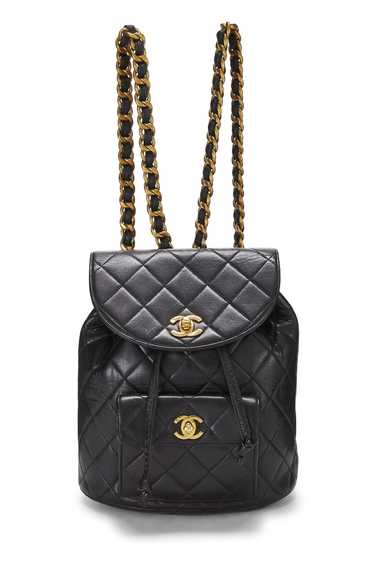 Black Quilted Lambskin 'CC' Classic Backpack Medi… - image 1