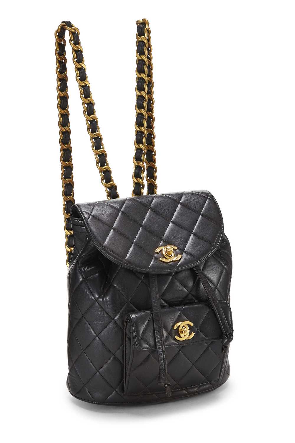 Black Quilted Lambskin 'CC' Classic Backpack Medi… - image 3