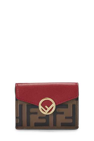 Red Leather 'FF' Compact Wallet