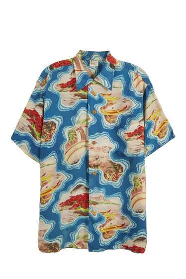 Blue Whale Hawaii Island Pattern Shirt