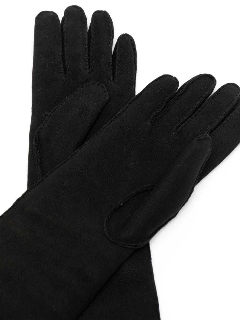 Bottega Veneta Pre-Owned long leather gloves - Bl… - image 2