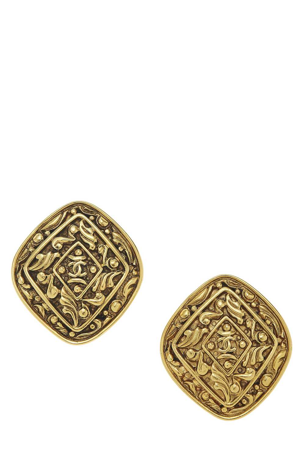 Gold Filigree 'CC' Earrings Large - image 1