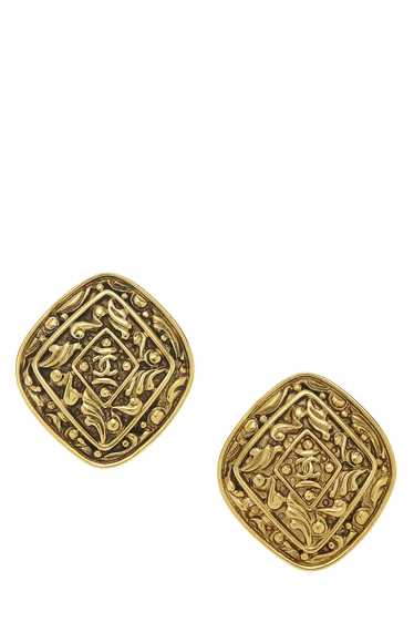 Gold Filigree 'CC' Earrings Large - image 1