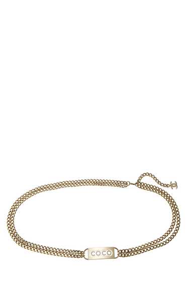 Gold & Pink Crystal Coco Chain Belt