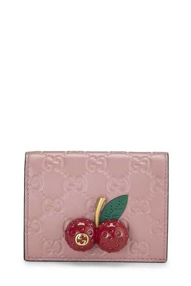 Pink Guccissima Cherry Card Case