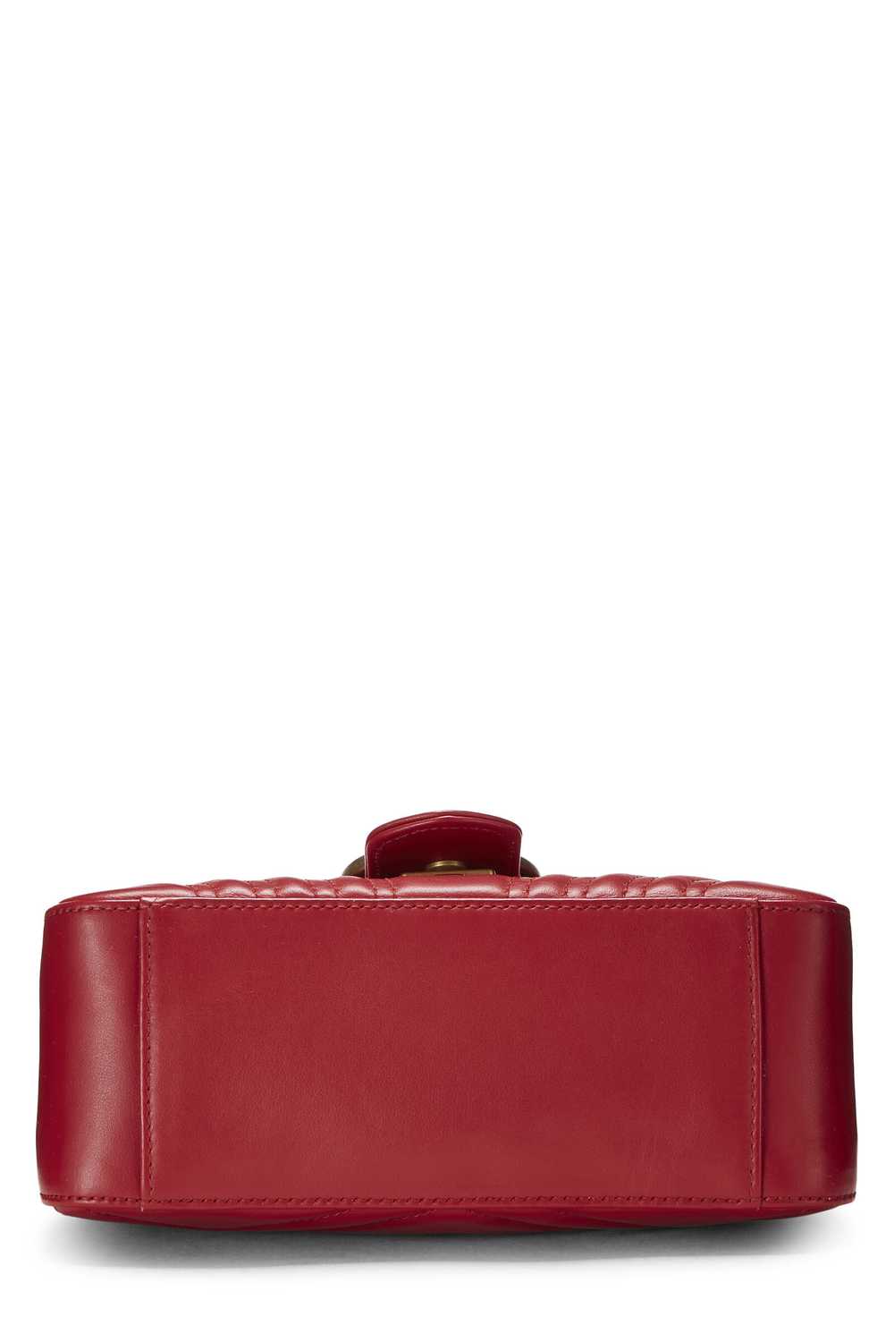 Red Leather GG Marmont Top Handle Bag Mini - image 5