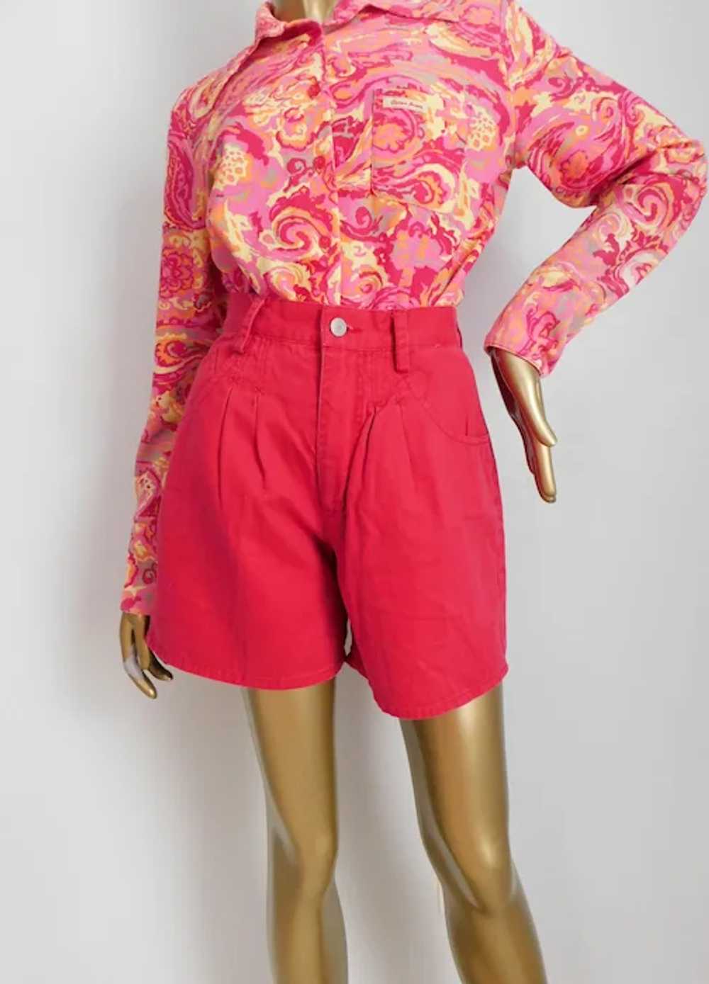 Vintage red mom shorts \ Esprit shorts \ Red cott… - image 2