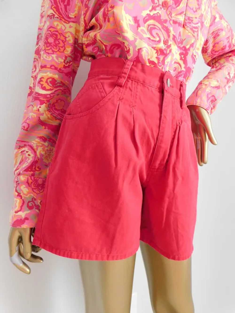 Vintage red mom shorts \ Esprit shorts \ Red cott… - image 3