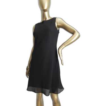 Vintage black layered slip dress \ Little black d… - image 1
