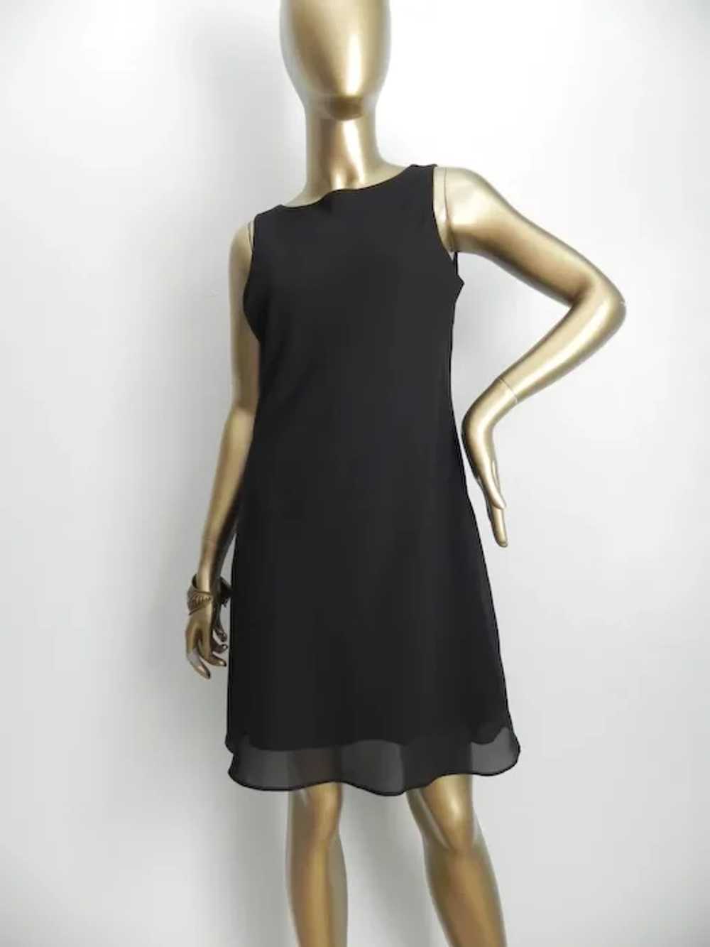 Vintage black layered slip dress \ Little black d… - image 2