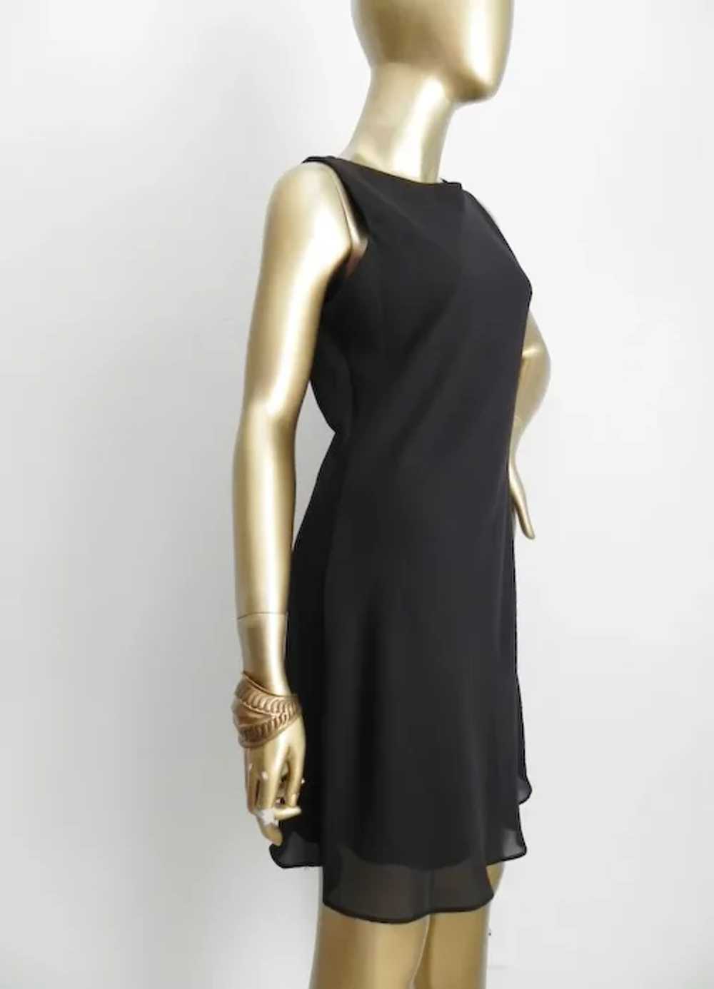 Vintage black layered slip dress \ Little black d… - image 3