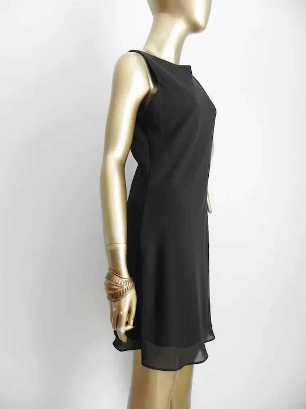 Vintage black layered slip dress \ Little black d… - image 4