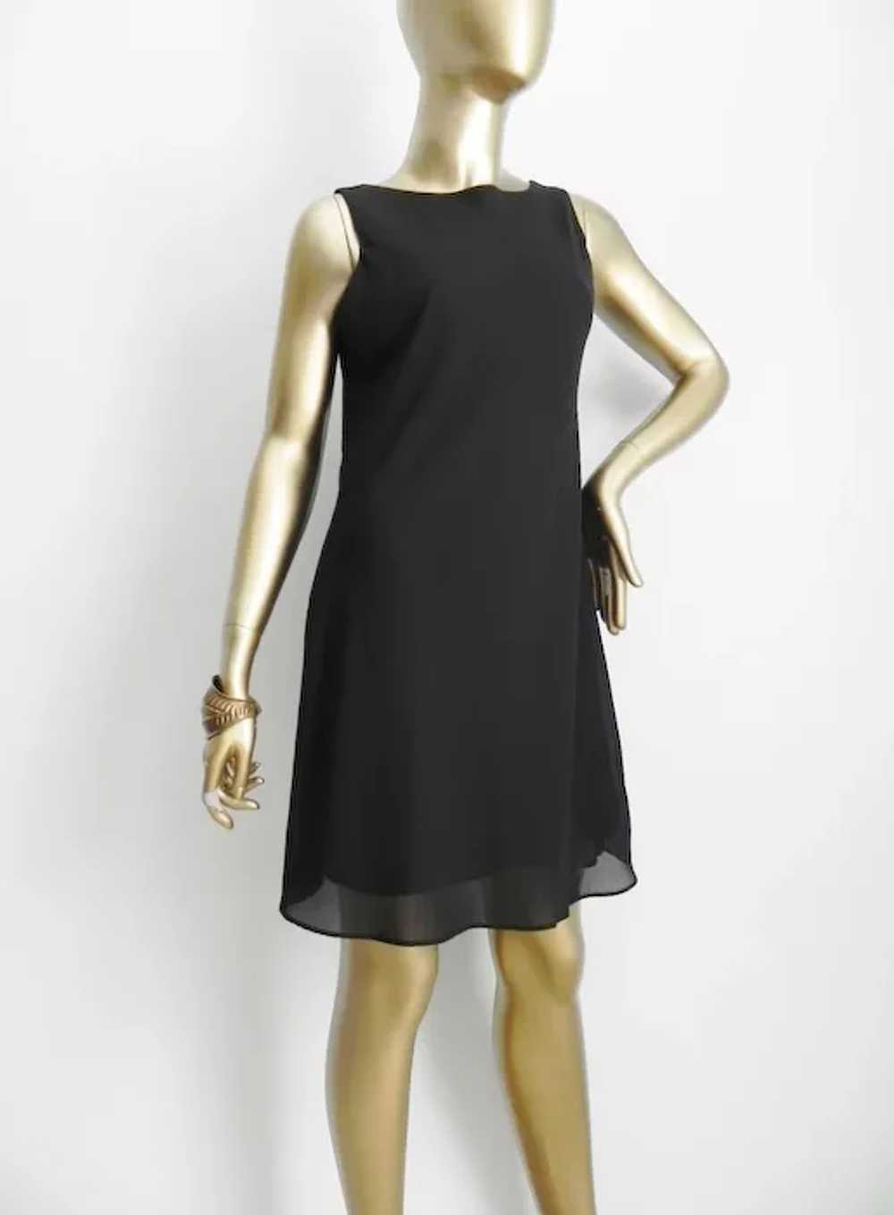 Vintage black layered slip dress \ Little black d… - image 5