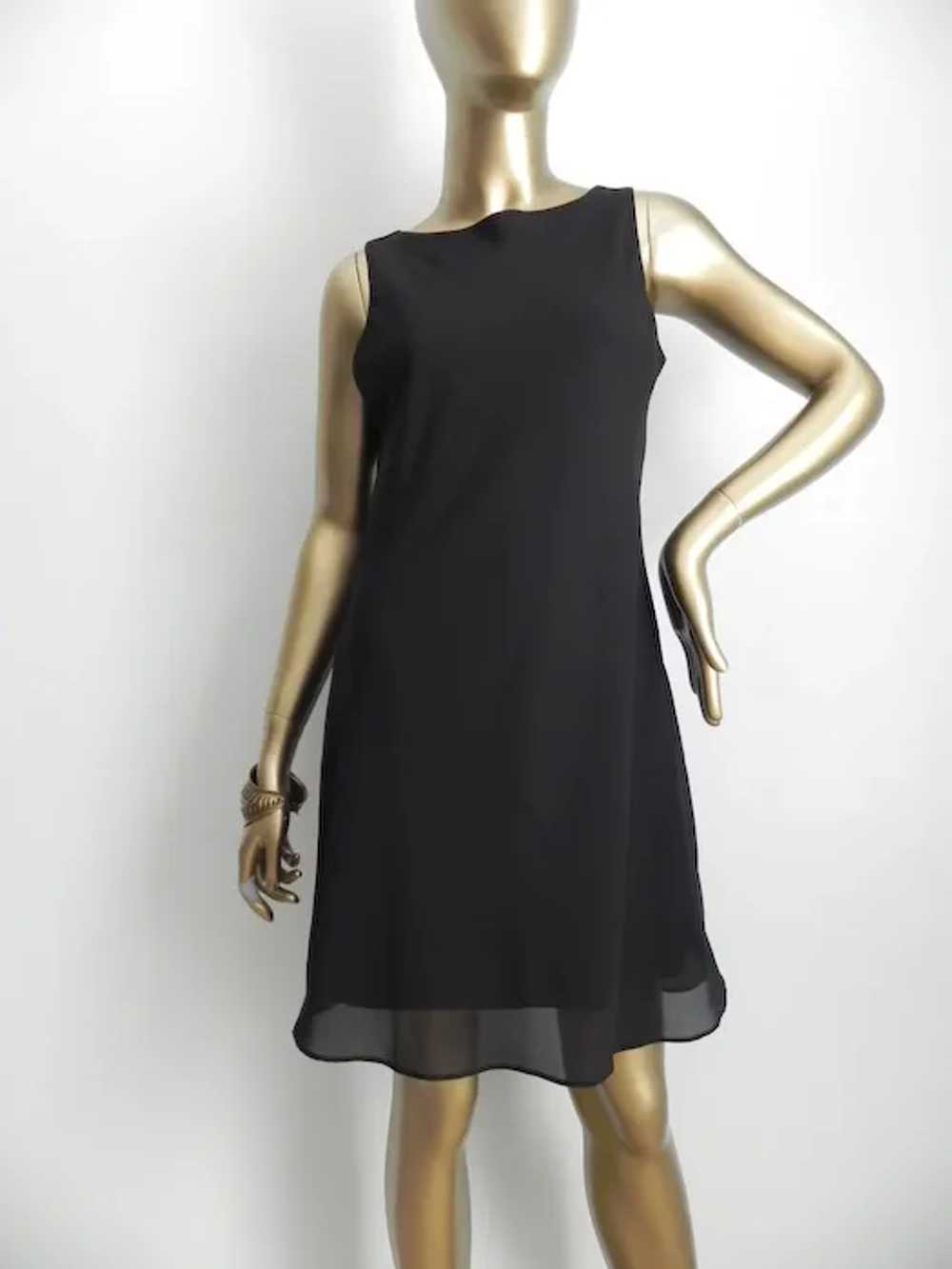 Vintage black layered slip dress \ Little black d… - image 8