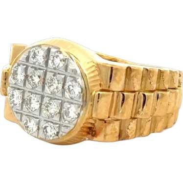 Diamond 18 Karat Yellow Gold " Rolex Style" Vinta… - image 1