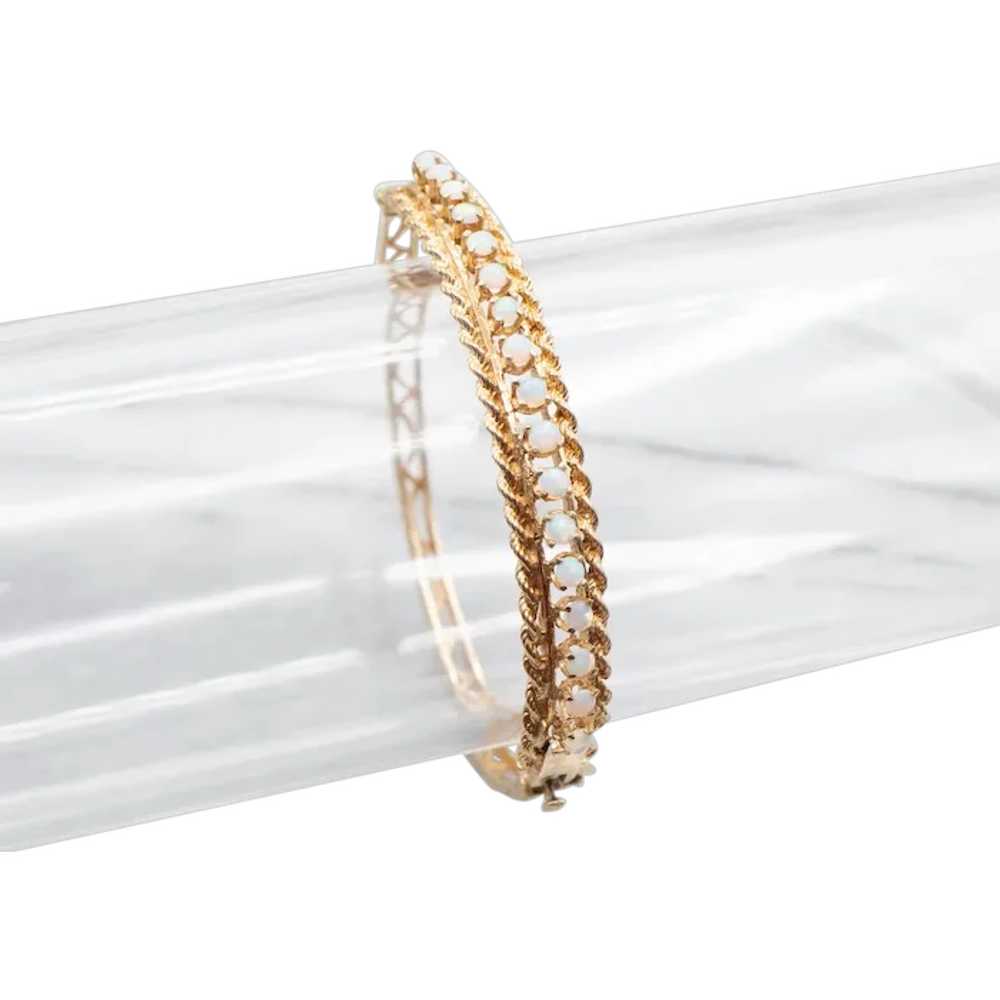 Twisting 14-Karat Gold and Opal Bangle Bracelet - image 1