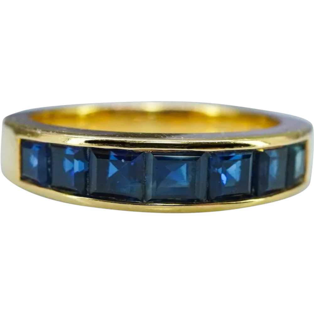Vintage OSCAR HEYMAN Sapphire Anniversary Ring Ba… - image 1