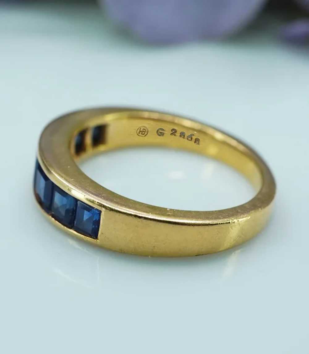Vintage OSCAR HEYMAN Sapphire Anniversary Ring Ba… - image 5