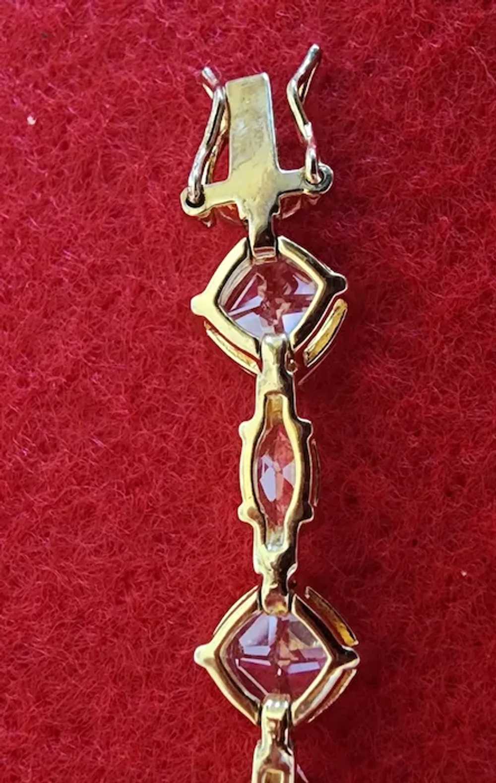 “Vintage Gold Vermeil 925 Silver CZ Tennis Bracel… - image 8