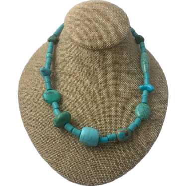 1980s Vintage Handmade Southwest Turquoise Neckla… - image 1