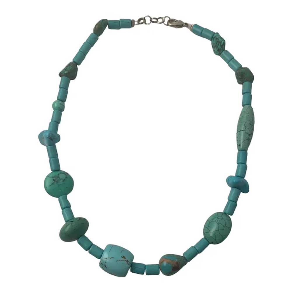 1980s Vintage Handmade Southwest Turquoise Neckla… - image 3