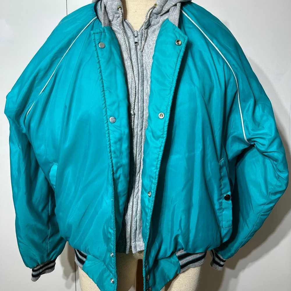 Vintage fleece hooded men’s jacket Snap Up Bomber… - image 6