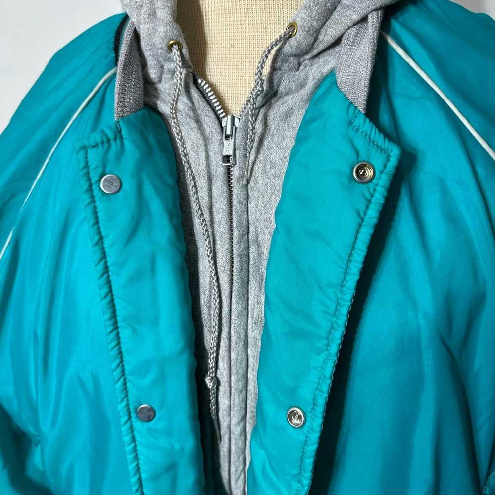 Vintage fleece hooded men’s jacket Snap Up Bomber… - image 7