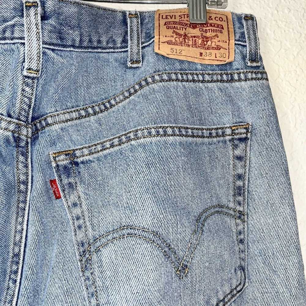 Levis 512 Jeans Size 38 X 30 Light Wash Slim Fit … - image 4