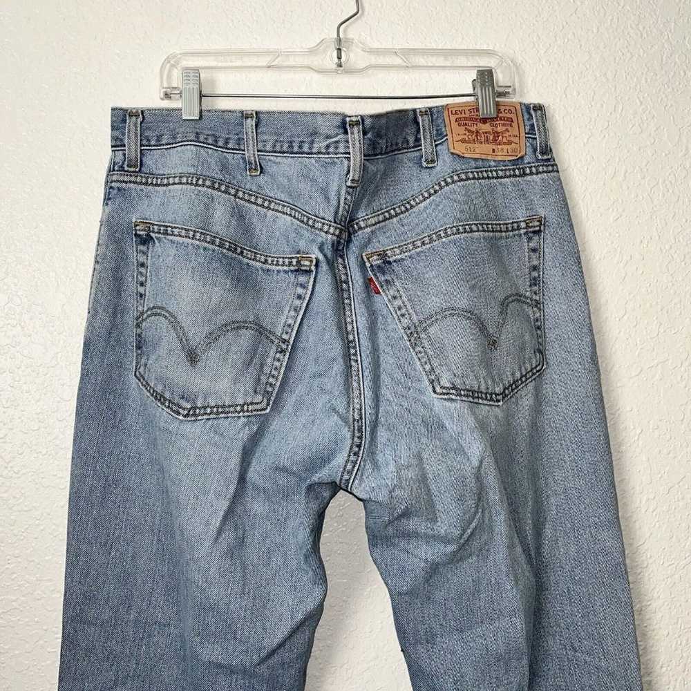 Levis 512 Jeans Size 38 X 30 Light Wash Slim Fit … - image 6
