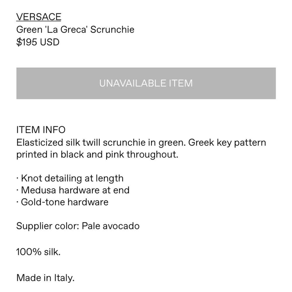 Versace Silk hair accessory - image 6