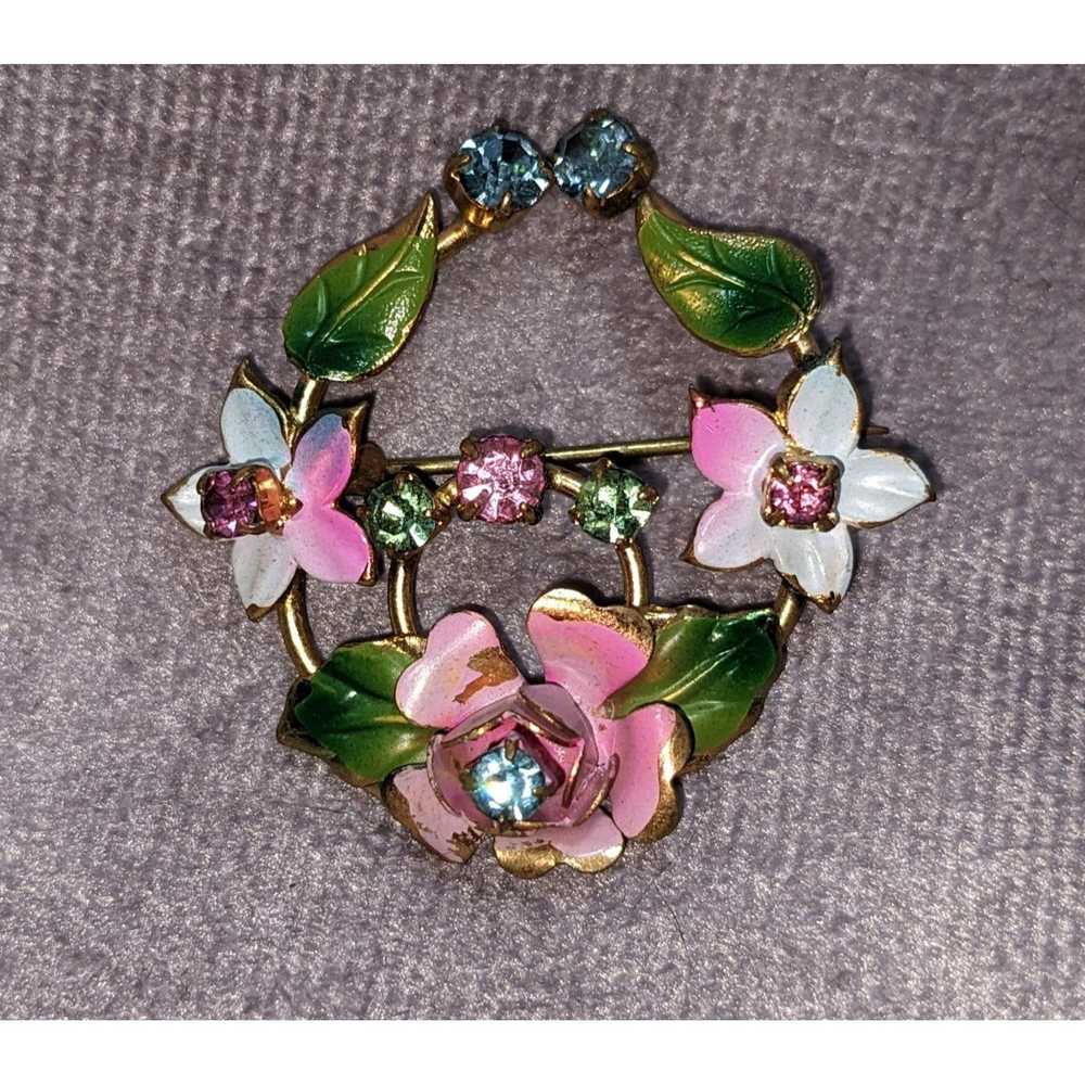 Other Vintage Austrian Floral Brooch - image 3