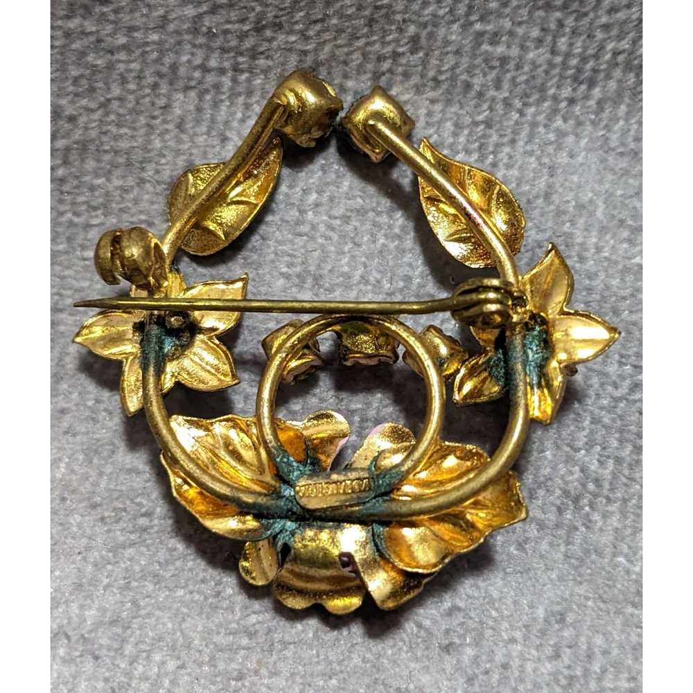 Other Vintage Austrian Floral Brooch - image 4