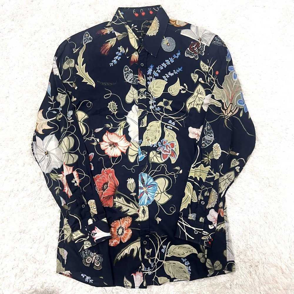 Gucci GUCCI Men's Tops Shirt Size 40 Navy Floral … - image 2