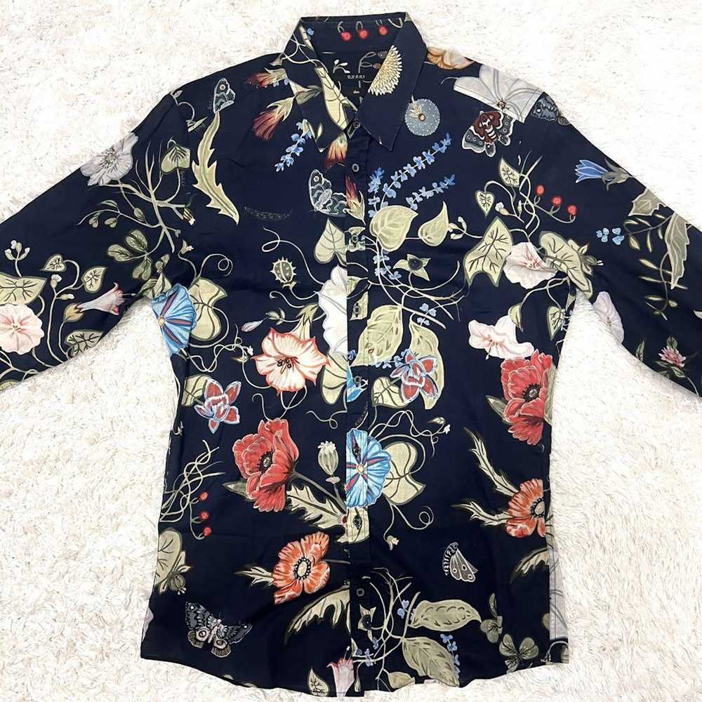 Gucci GUCCI Men's Tops Shirt Size 40 Navy Floral … - image 3