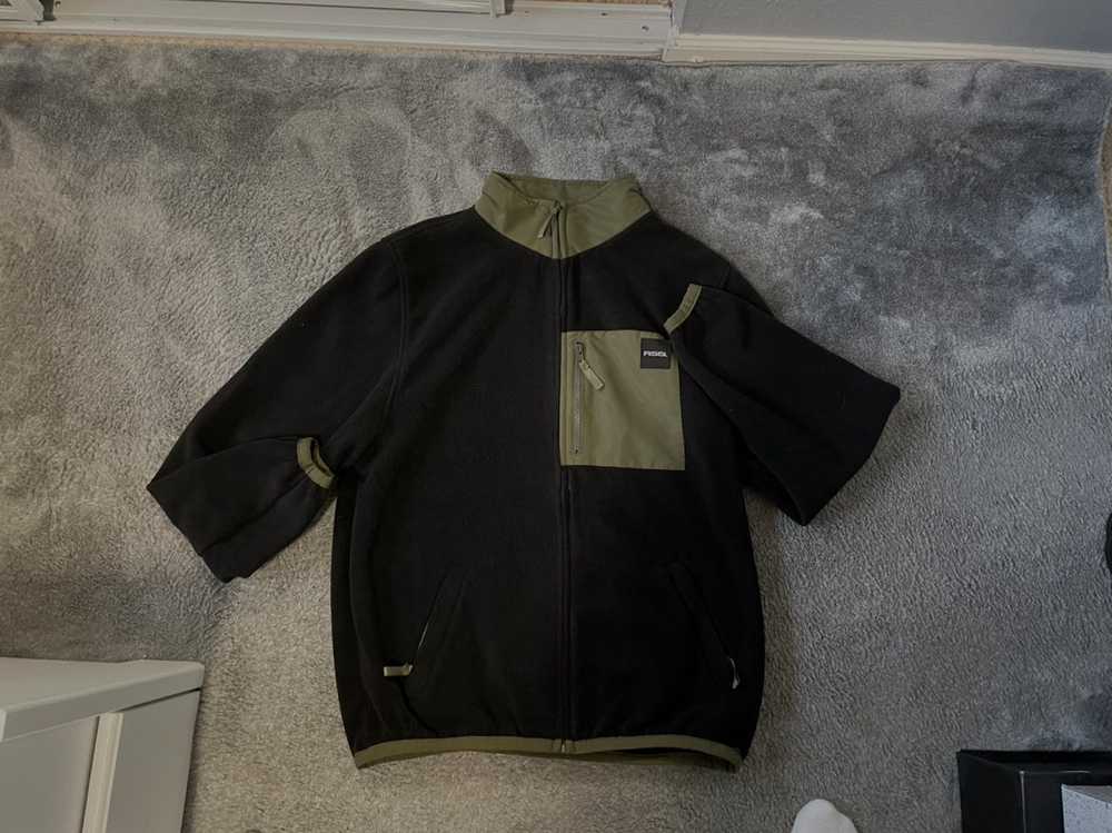 Streetwear Black/Green Full Zip Fleece Jacket - image 1