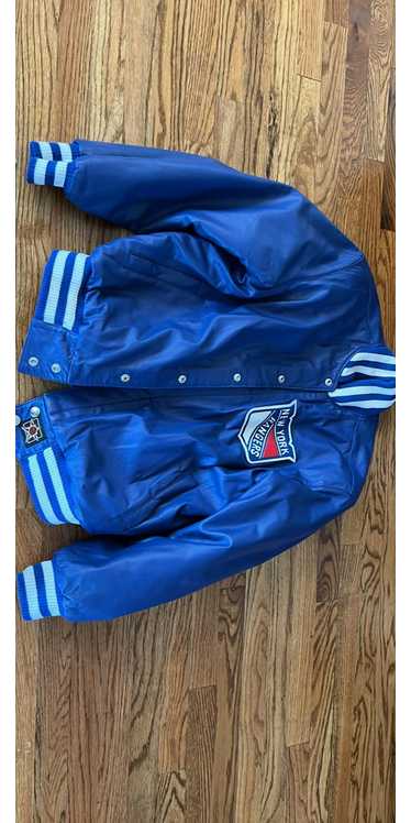 Jh Design New York Rangers leather jacket in blue 