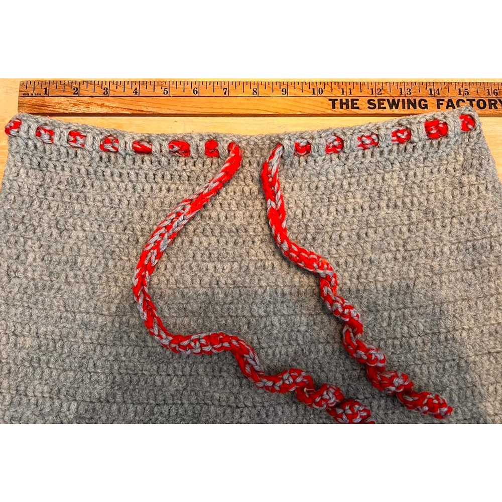 Handmade VTG Handmade Crocheted Striped A Line Sk… - image 7