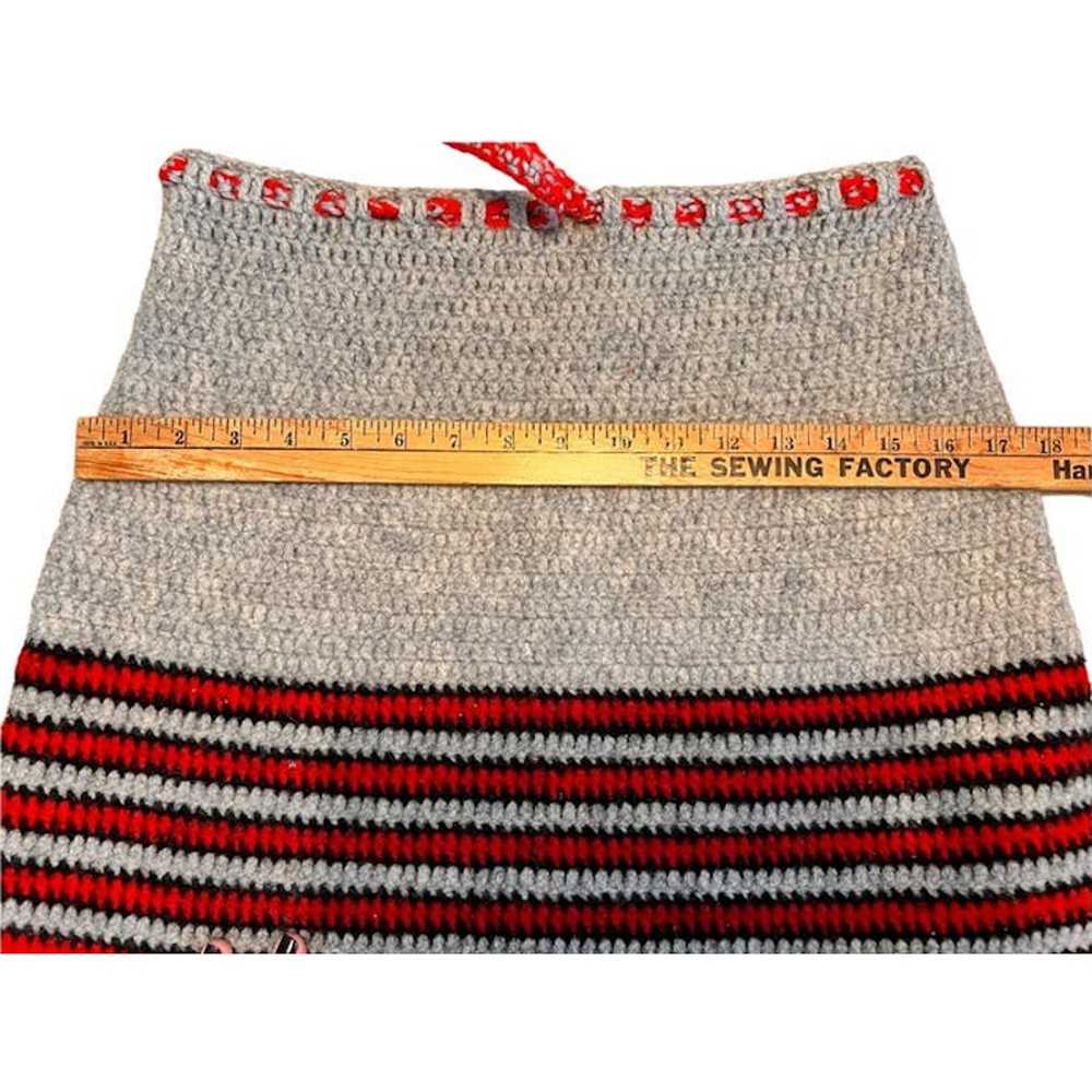 Handmade VTG Handmade Crocheted Striped A Line Sk… - image 8