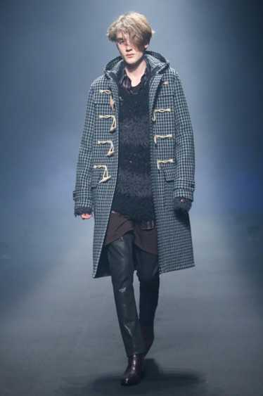Lad Musician FW13 Duffle Toggle Coat in Checked Wo