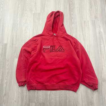 Fila VINTAGE 90s Fila Spellout Boxy Fit Hooded Sw… - image 1