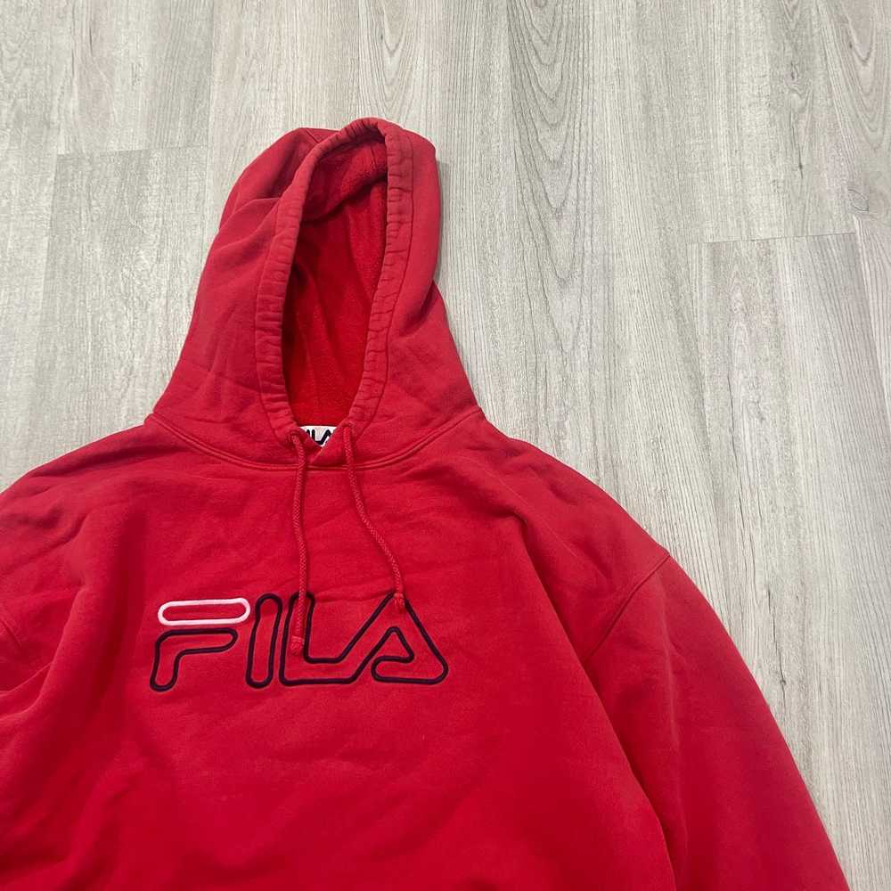 Fila VINTAGE 90s Fila Spellout Boxy Fit Hooded Sw… - image 2