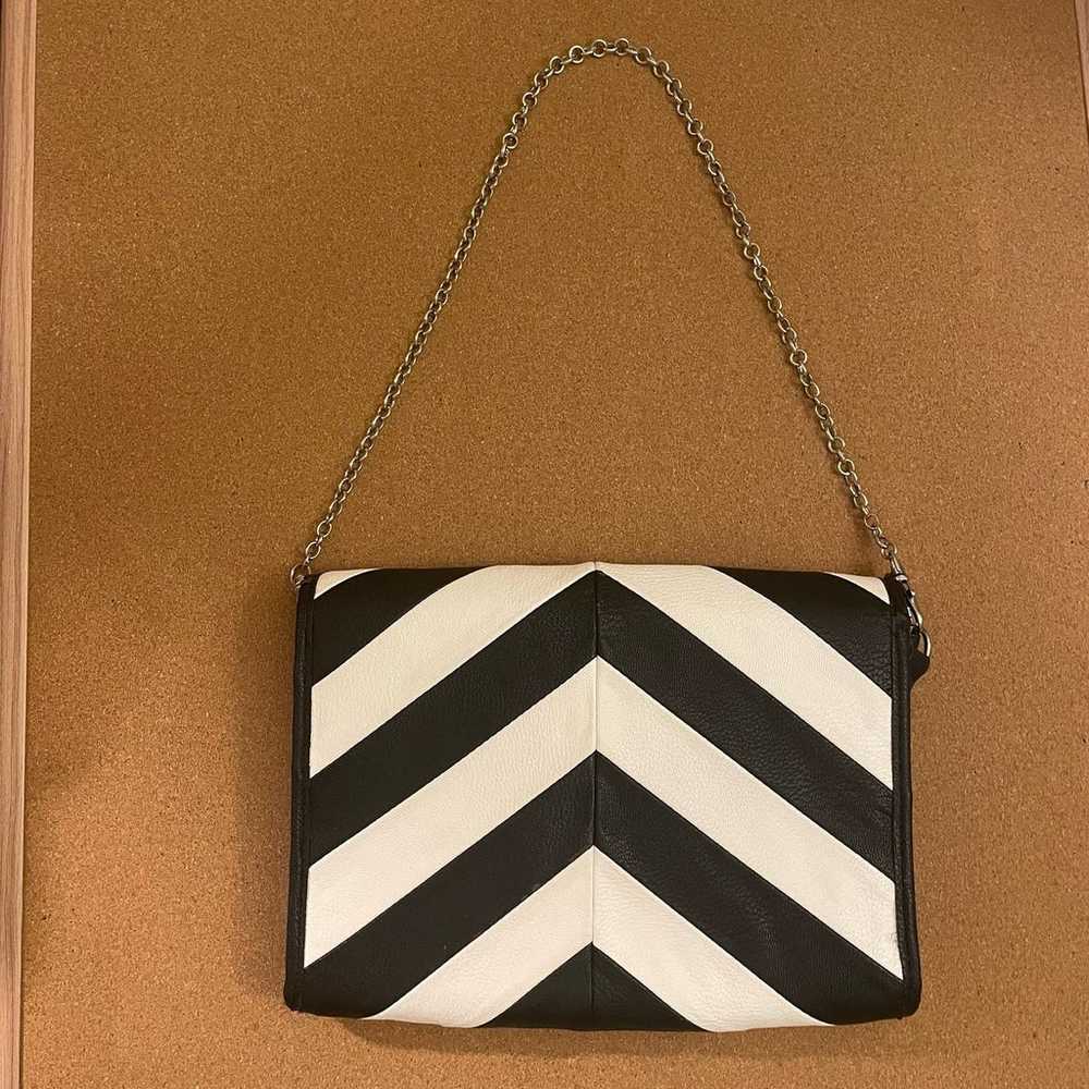 Vintage Chicos chevron purse chain handle black &… - image 7