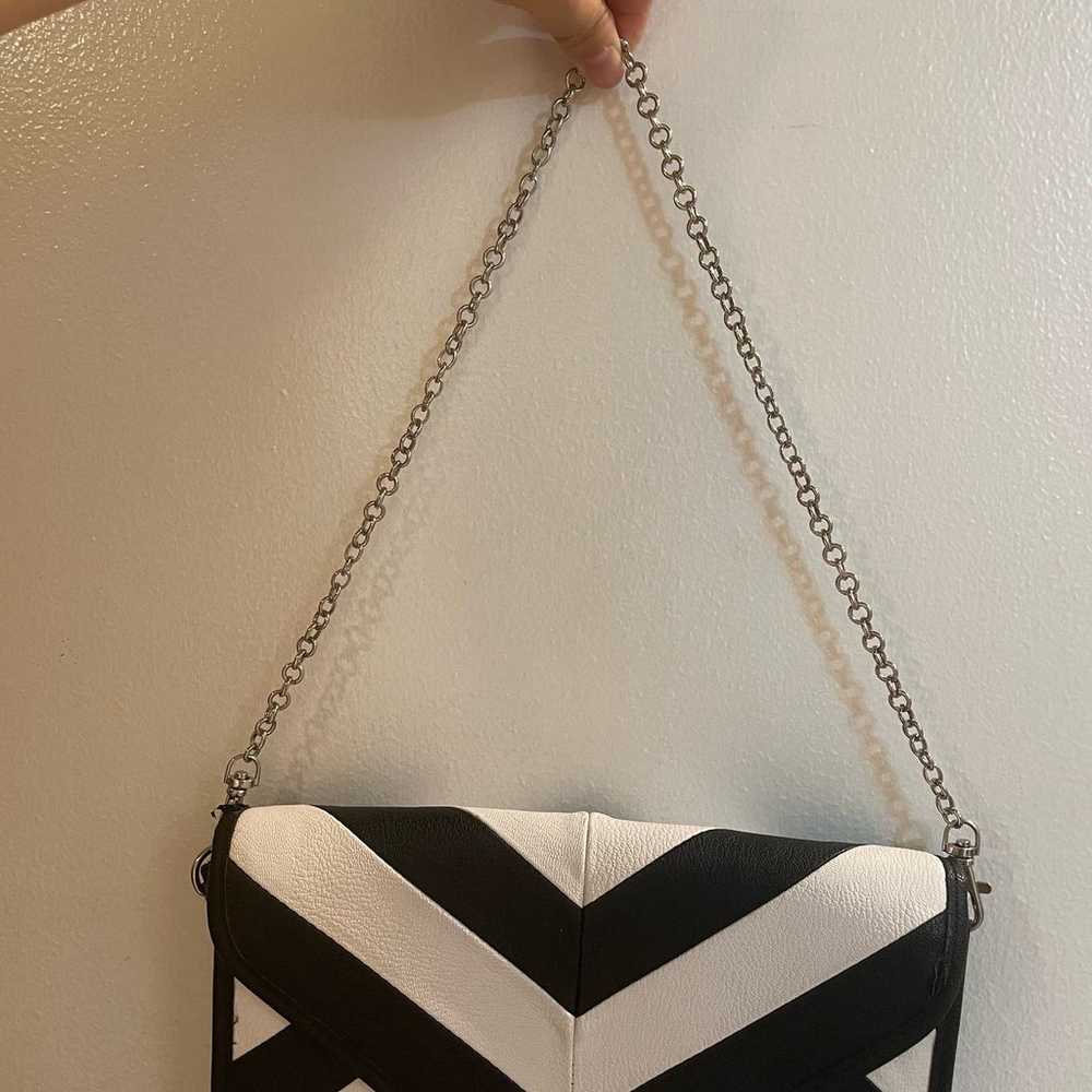 Vintage Chicos chevron purse chain handle black &… - image 8