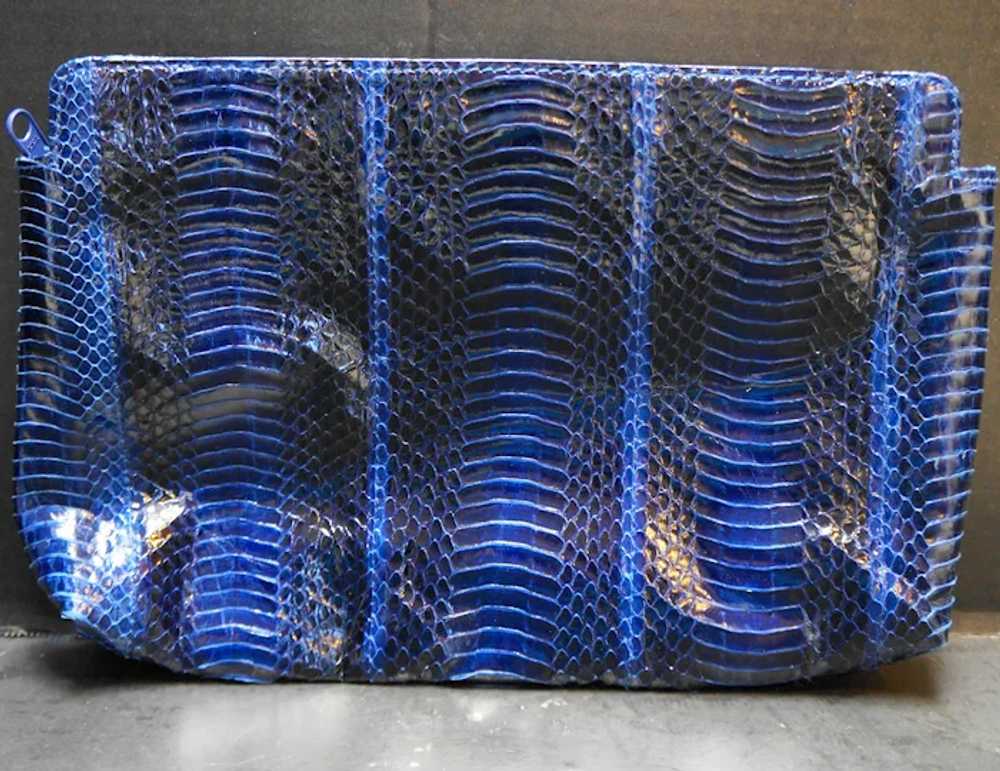 J Renee Cobalt Blue Snakeskin Purse - image 2
