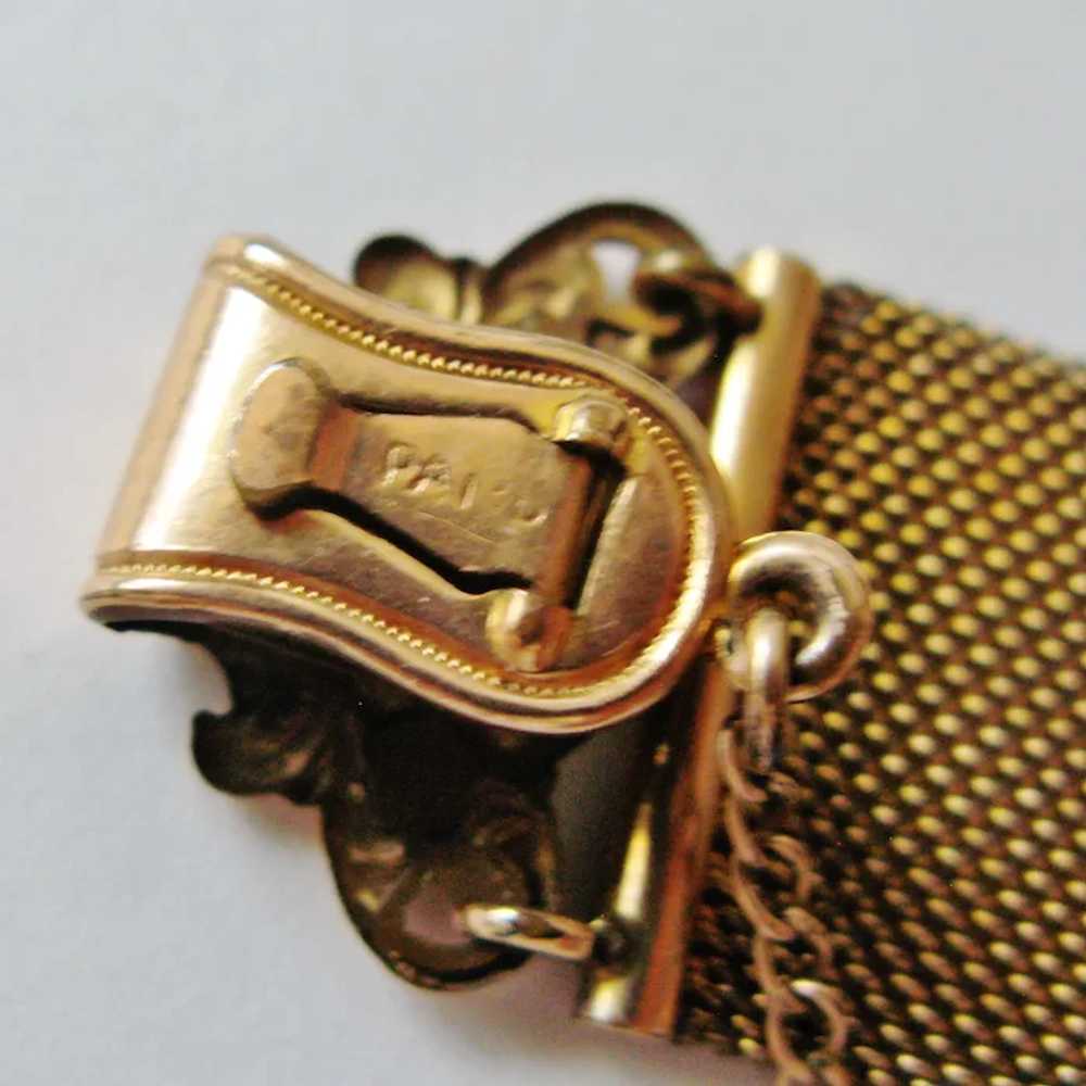 Edwardian Gold Filled Mesh Pocket Watch Chain Wit… - image 10